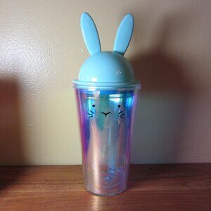 14 oz paper source iridescent easter bunny rabbit tumbler  (W4892)